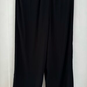Theory Black Wide-Leg Pants with High-Waisted Design